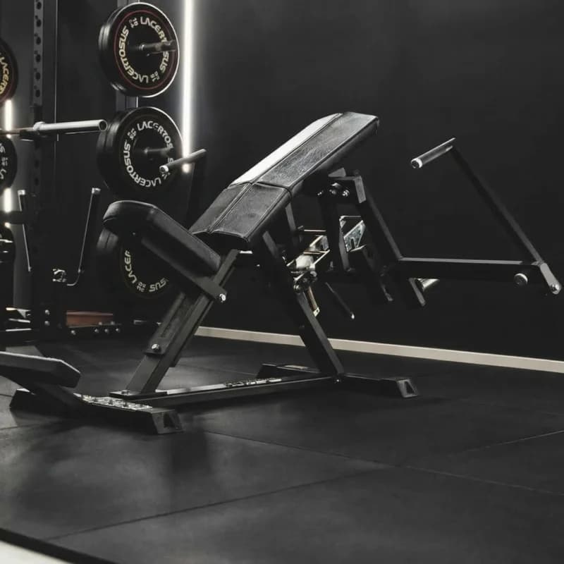 Gym training floor with weights and functional fitness equipment